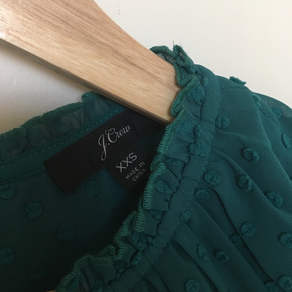 NWOT J.Crew Gathered Bib Top in Drapey Swiss Dot - Picture 4 of 7